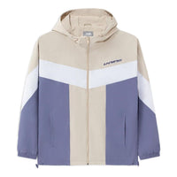 Li-Ning Sports Living Series Colorblock Zipper Hooded Jacket 'Beige White Blue' AFDS033-3