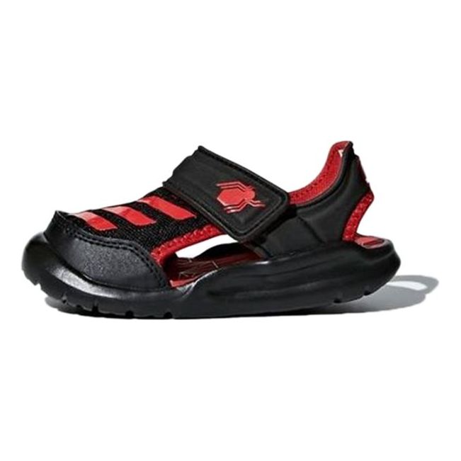 (TD) adidas Fortaswim I Non-Slip Casual Black Red Sandals 'Black Red' AC8420