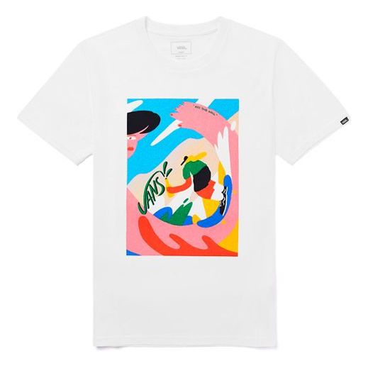 Vans Men's Artist Printed Round Neck Tee White VN0A4URLWHT