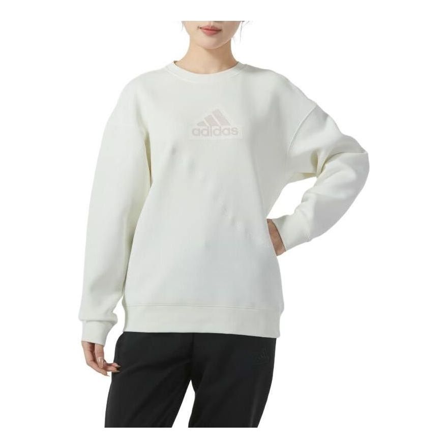 (WMNS) adidas Graphic Crew Sweatshirt Asia Sizing 'White Putty Mauve' IY5388