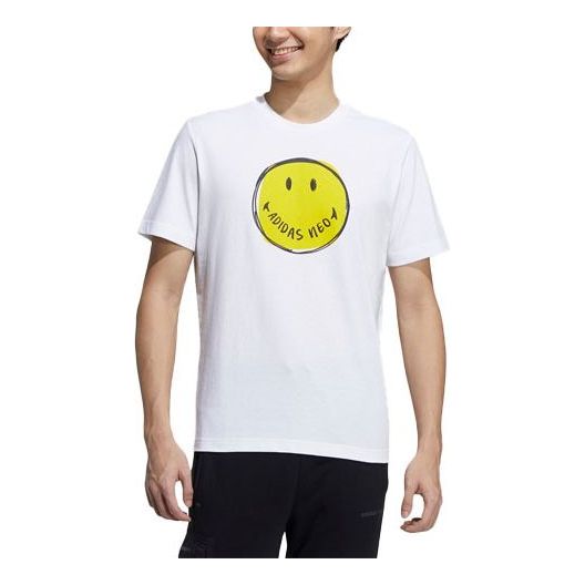 adidas neo Casual Sports Breathable Short Sleeve White GP5772