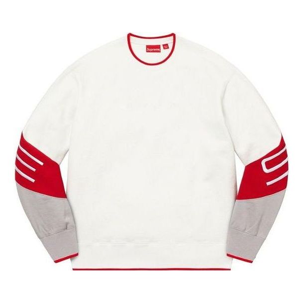 Supreme Stretch Crewneck 'White Red Grey' SUP-SS22-708