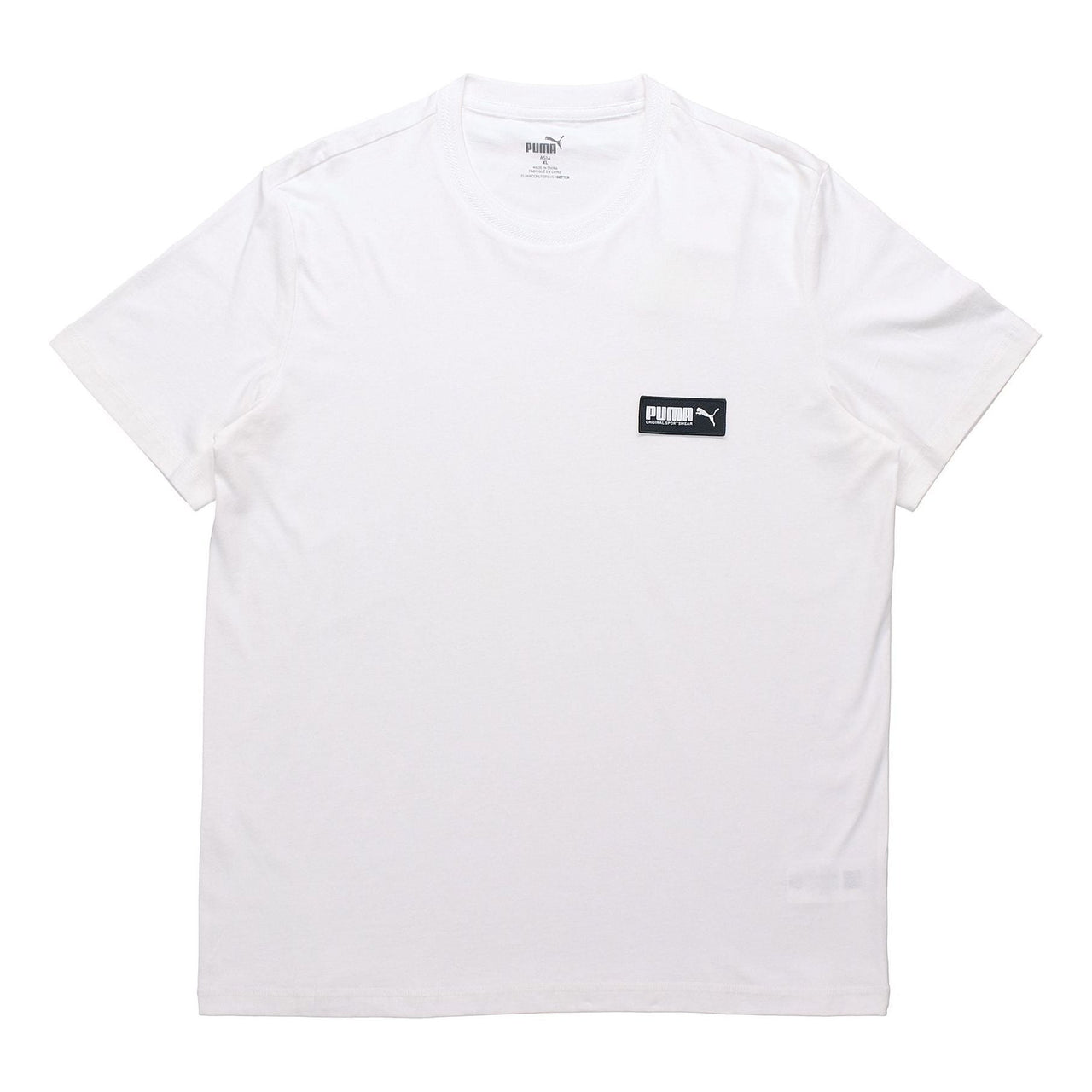 PUMA Fuslon Minimalistic Chest Alphabet Logo Label Short Sleeve White 582687-02