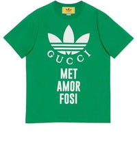 Gucci x adidas Cotton Crewneck T-Shirt 'Green' 717422-XJEXH-3791