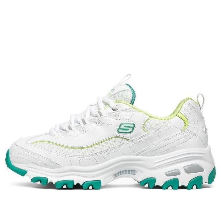(WMNS) Skechers D Lites 1.0 Low-Top Running Shoes White/Green 99999863-WGR