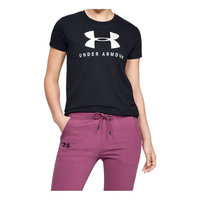 (WMNS) Under Armour Sportstyle Classic Round-neck Black 1346844-002