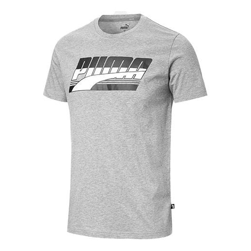 PUMA Chest Large logo Printing Short Sleeve Gray 844633-03