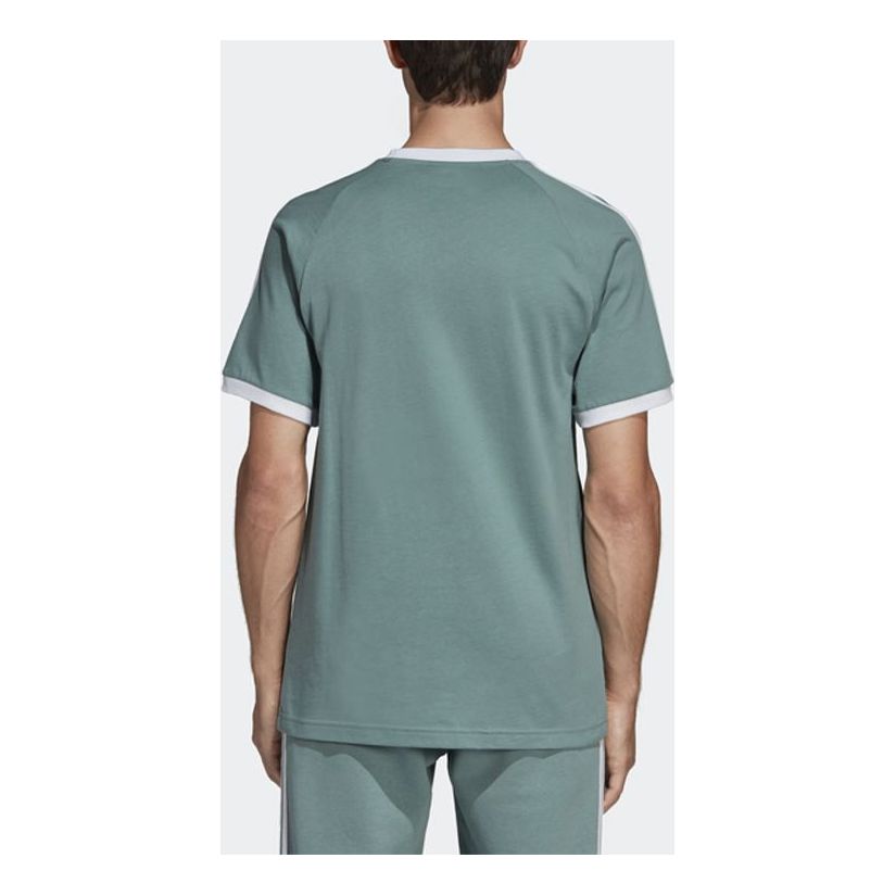 adidas originals Sports Round Neck Short Sleeve 76 Retro Mint Green DV1566