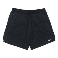 Nike Dri-FIT Solid Color Logo Printing Straight Quick Dry Breathable Sports Shorts Black DM4742-010