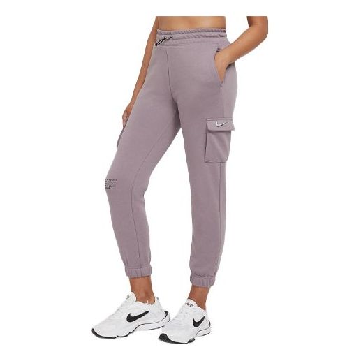 (WMNS) Nike Sportswear Swoosh Slim Fit Bundle Feet Sports Pants/Trousers/Joggers Smoke Purple CZ8906-531