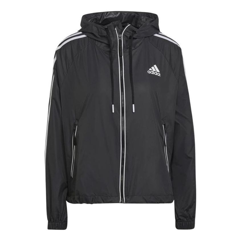 (WMNS) adidas BSC 3-Stripes Wind Jacket 'Black' H55345