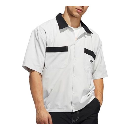 adidas originals Casual Cozy Short Sleeve Shirt Gray FM1416