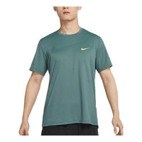 Nike Pro Dri-FIT Logo Printing Round Neck Pullover Short Sleeve Green DX6305-387