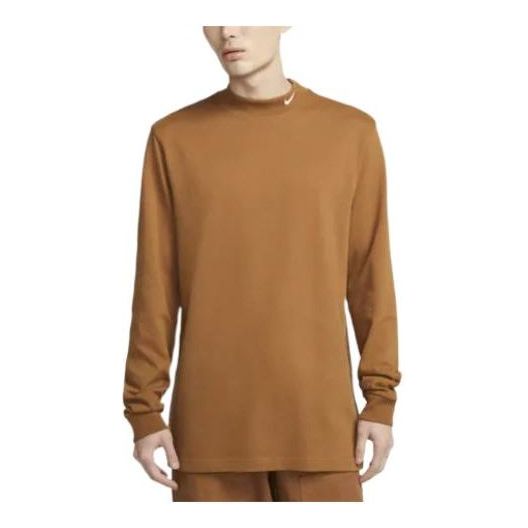 Nike AS M NL LS MOCK NECK SHIRT 'Brown White' DX5869-270