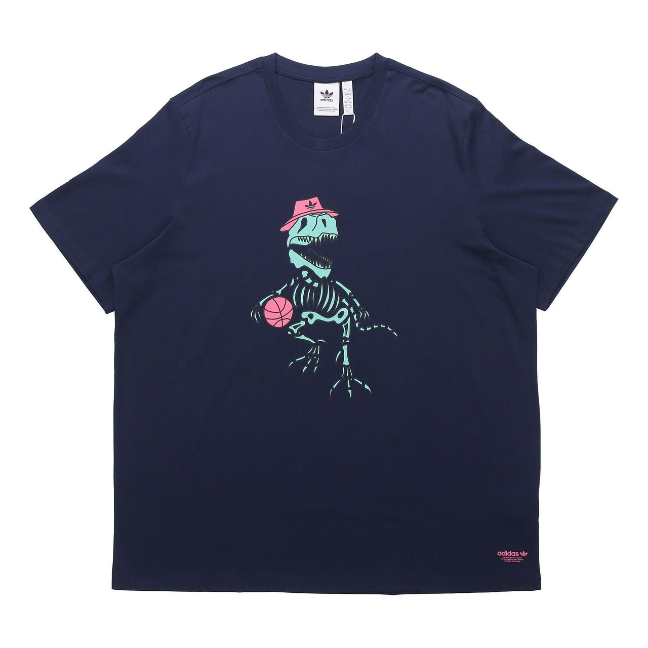 adidas originals 5 Dino Tee Casual Sports Cartoon Printing Round Neck Short Sleeve Navy Blue H13455
