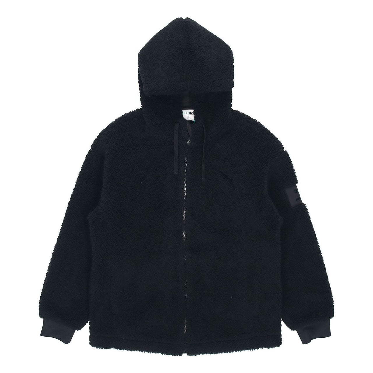 PUMA lamb's wool hooded Stay Warm Windproof logo Jacket Black 535066-01