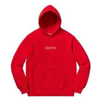 Supreme x Swarovski Box Logo Hooded Sweatshirt 'Red' SUP-SS19-959