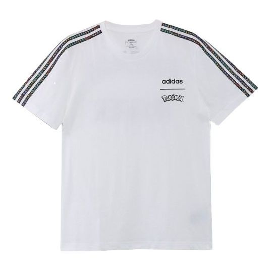 adidas neo x POKEMON Crossover Alphabet Printing Sports Round Neck Short Sleeve White FM6034