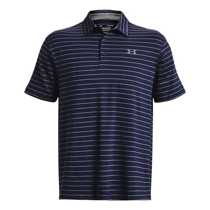Under Armour Playoff Core Stripe Polo Shirt 'Midnight Navy Grey' 1351130-410