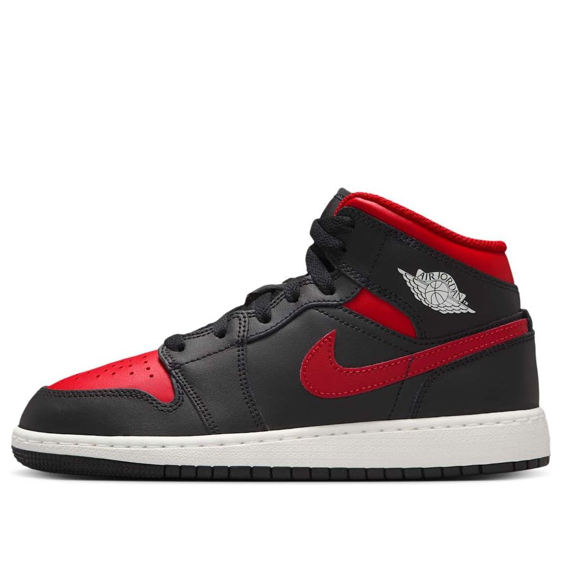 (GS) Air Jordan 1 Mid 'Black Summit White Varsity Red' DQ8423-067