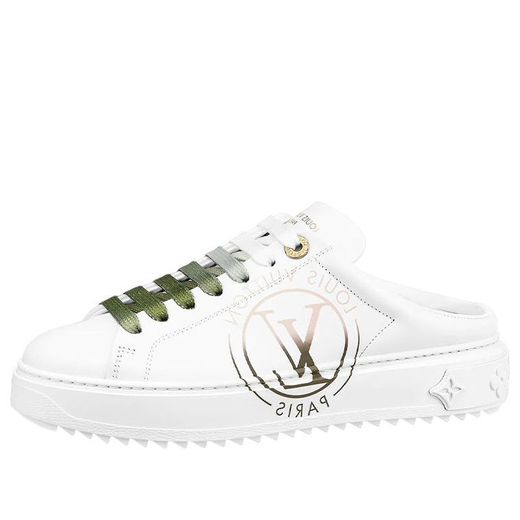 (WMNS) LOUIS VUITTON LV Time Out Mules 'White with Green Ombre' 1AA1CX