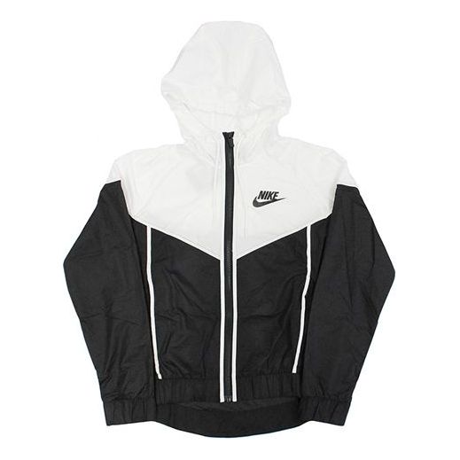 (WMNS) Nike Wind Runner Hat Zip Jacket White/Black 883496-011