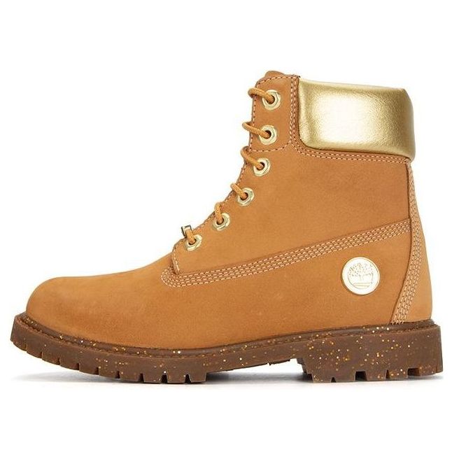 (WMNS) Timberland Heritage 6 Inch Waterproof Boots 'Wheat Nubuck with Gold' A5RS8231