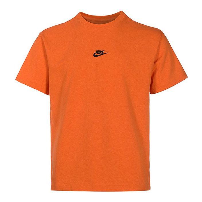 Men's Nike SS22 Solid Color Embroidered Small Label Round Neck Casual Loose Short Sleeve Orange T-Shirt DN5241-886