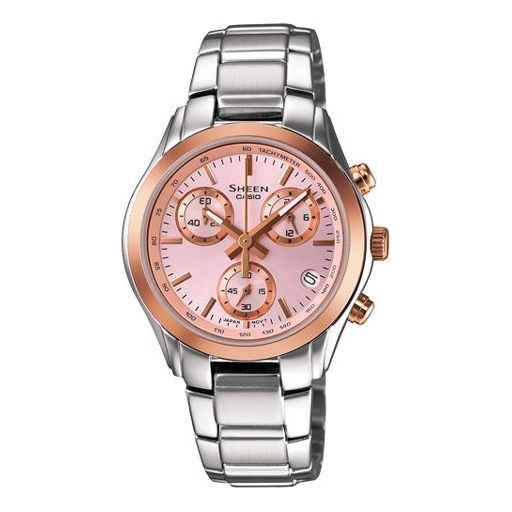 CASIO SHEEN Waterproof Stainless Steel Strap Pink Analog SHN-5000SG-4A