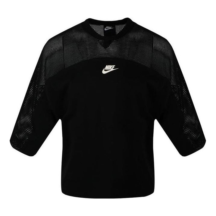 (WMNS) Nike Sportswear NSW Crew Mesh Top 'Black' AR2324-010