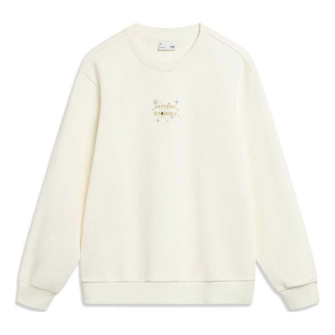 (WMNS) Li-Ning Floral Logo Sweatshirt 'Beige' AWDT818-1