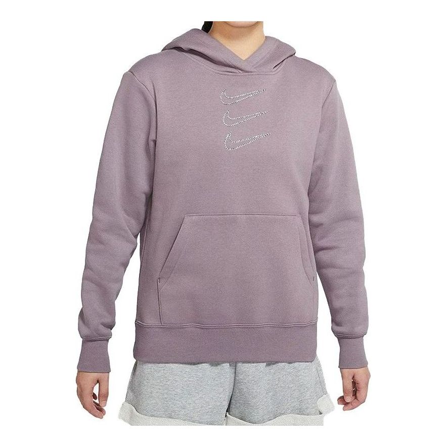 (WMNS) Nike Rhinestone Fleece Hoodie 'Purple' DH1412-580