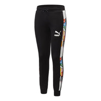 PUMA Printing Drawstring Casual Long Pants Black 531291-01
