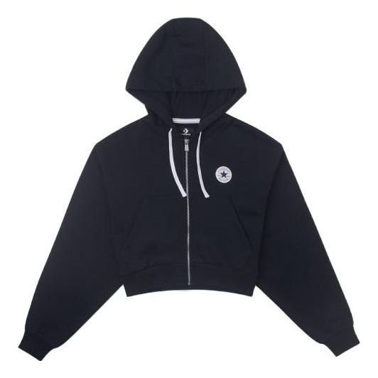 (WMNS) Converse Retro Chuck Full Zip Hoodie 'Black' 10025888-A01
