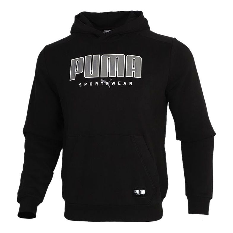 PUMA Athletics Casual Pullover Long Sleeves hooded Sports Black 586462-01