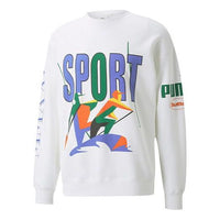 PUMA x Butter Goods Unisex Printing Round-neck Sweatshirt White 532440-02