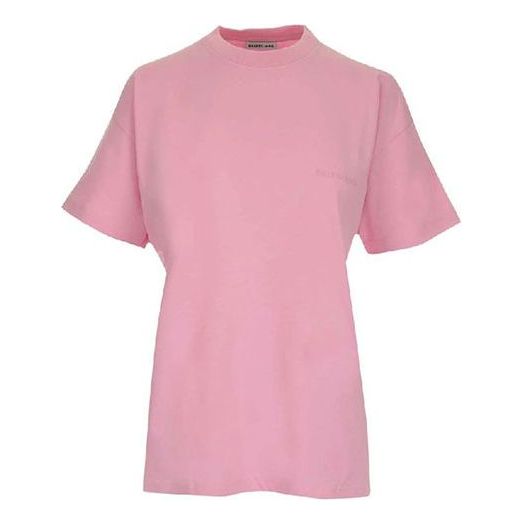 Balenciaga Alphabet Logo Printing Loose Short Sleeve Pink 612965TIVG55700
