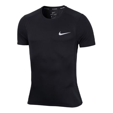 Nike Miler Running Tops Quick Dry Short Sleeve Black AT3952-010