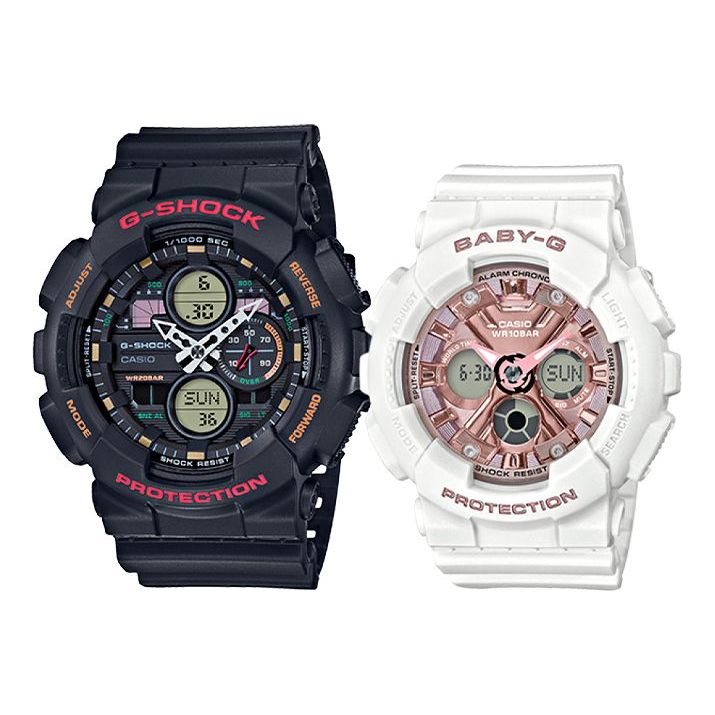 CASIO Baby-G 'Black & White' GA-140-1A4PRBS+BA-130-7A1PR