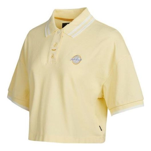 (WMNS) Converse Logo Colorblock Short Cream Yellow Polo Shirt 10022783-A01