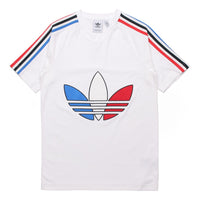 adidas originals MENS Tricol Logo Printed Crew Neck Short Sleeve White GQ8921
