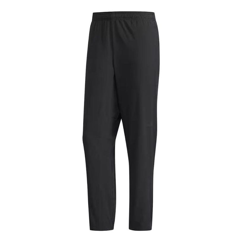 Men's adidas Solid Color Lacing Breathable Elastic Training Sports Pants/Trousers/Joggers Autumn Black HF8984