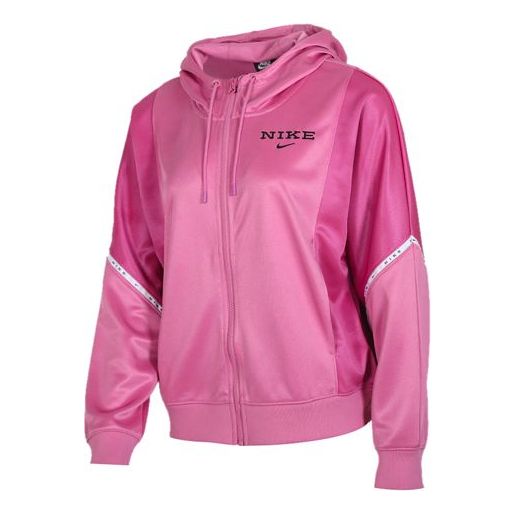 (WMNS) Nike Sportswear Logo Printing Hooded Jacket Coat Pink CJ3678-693