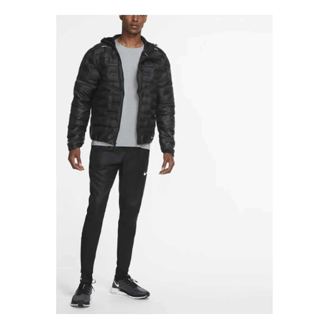 Nike Reflective logo Running Sports Down Jacket Black CU7793-010