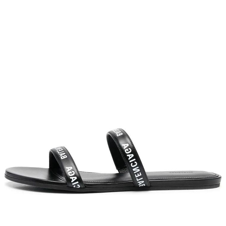 (WMNS) Balenciaga Logo Sandals 'Calf Black' 694999WCAE11090