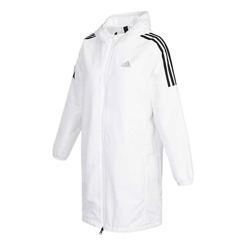 (WMNS) adidas Sports Training Casual Fleece Lined Hooded Jacket White HG1848