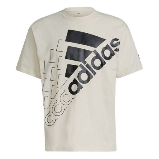 adidas Logo Alphabet Printing Short Sleeve Couple Style Yellow White H14667