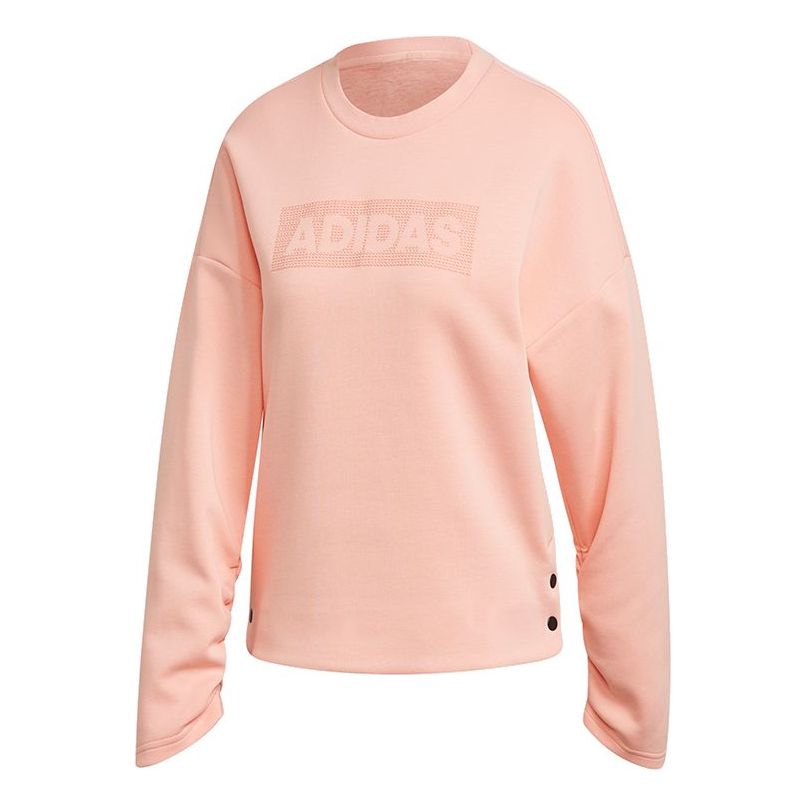 (WMNS) adidas Crew Dk Emby Sweatshirt Pink/Red FR5981