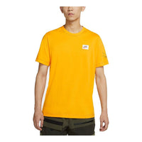 Men's Nike Nsw Tee Swoosh 50 Lbr Casual Sports Breathable Printing Short Sleeve Gold Color T-Shirt DJ1394-739