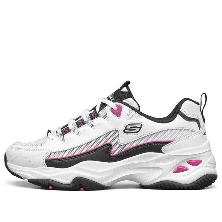 (WMNS) Skechers D'Lites 4.0 low running Shoes GS White/Black/Pink 896024-WBK
